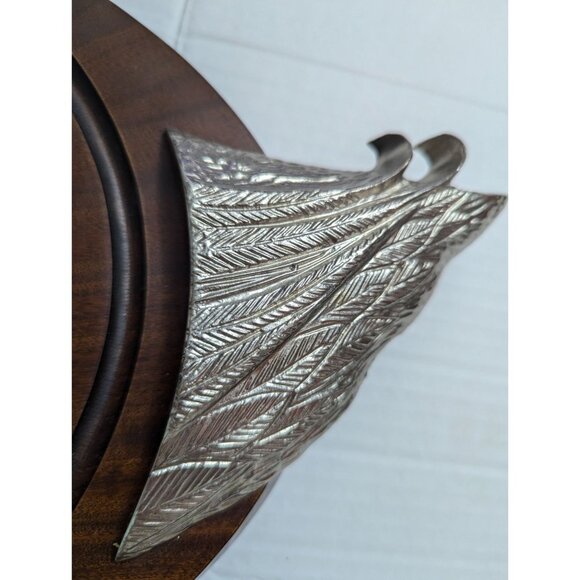 Wood Pewter Cutting baod Made in France hanging 20 x 9 textured metal 4 lbs - Picture 10 of 16